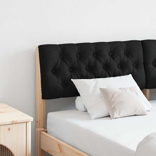 Kárpitozott fejtámla Fekete 140 cm Tömör fenyőfa