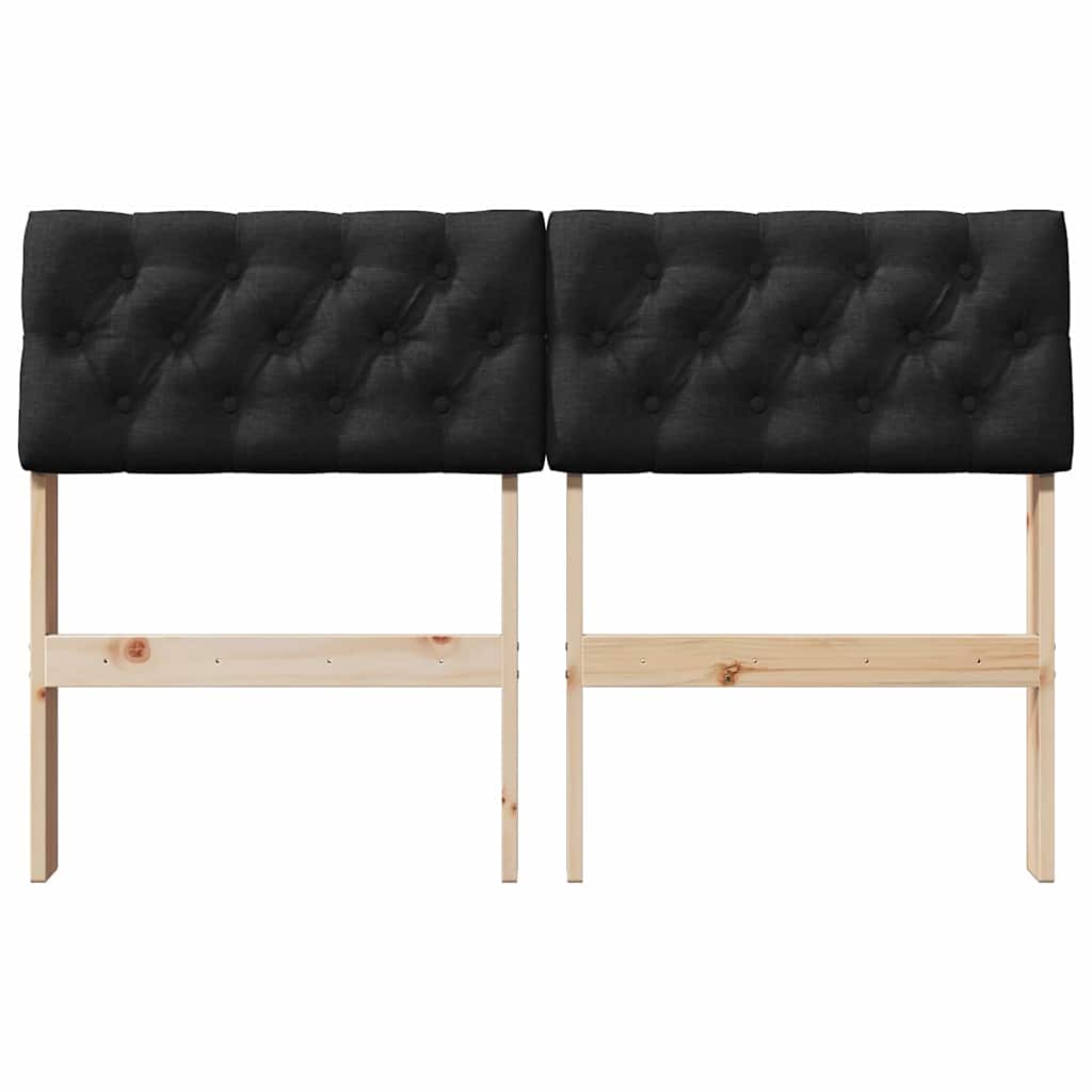 Kárpitozott fejtámla Fekete 120 cm Tömör fenyőfa