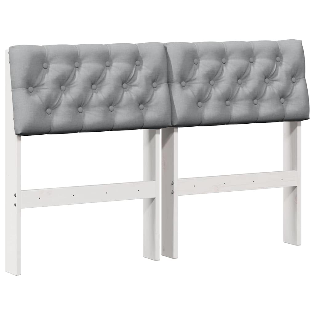 Kárpitozott fejtámla Világosszürke 120 cm Tömör fenyőfa