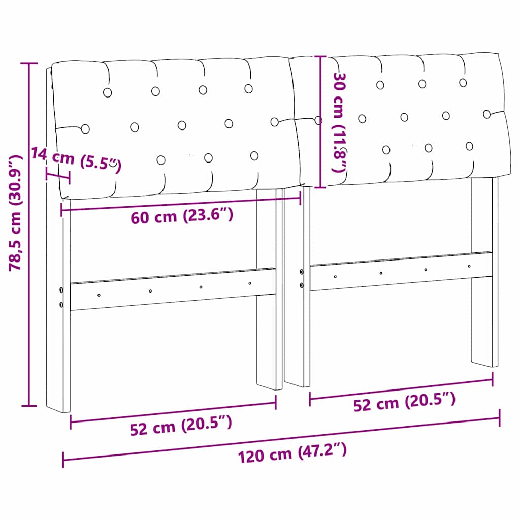 Kárpitozott fejtámla Világosszürke 120 cm Tömör fenyőfa