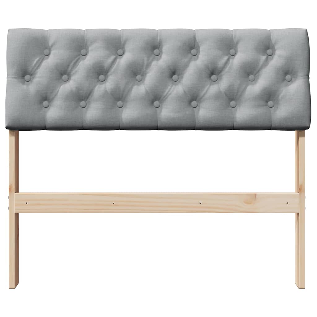 Kárpitozott fejtámla Világosszürke 90 cm Tömör fenyőfa
