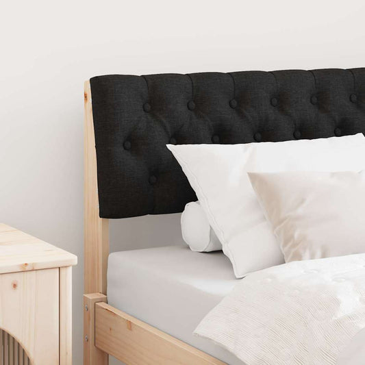 Kárpitozott fejtámla Fekete 90 cm Tömör fenyőfa