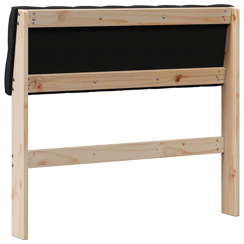 Kárpitozott fejtámla Fekete 90 cm Tömör fenyőfa