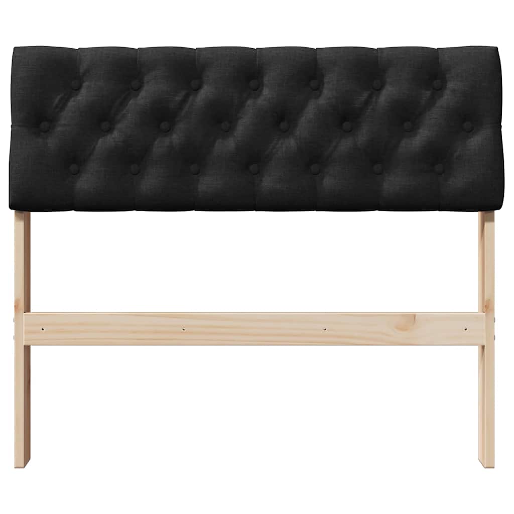 Kárpitozott fejtámla Fekete 90 cm Tömör fenyőfa