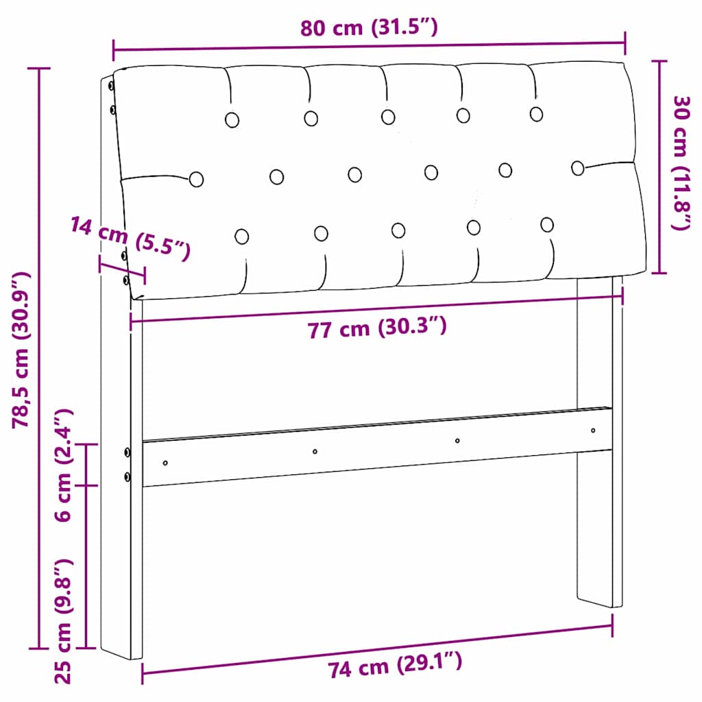 Kárpitozott fejtámla Világosszürke 80 cm Tömör fenyőfa