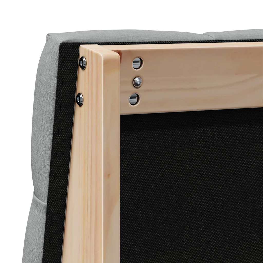 Kárpitozott fejtámla Világosszürke 75 cm Tömör fenyőfa