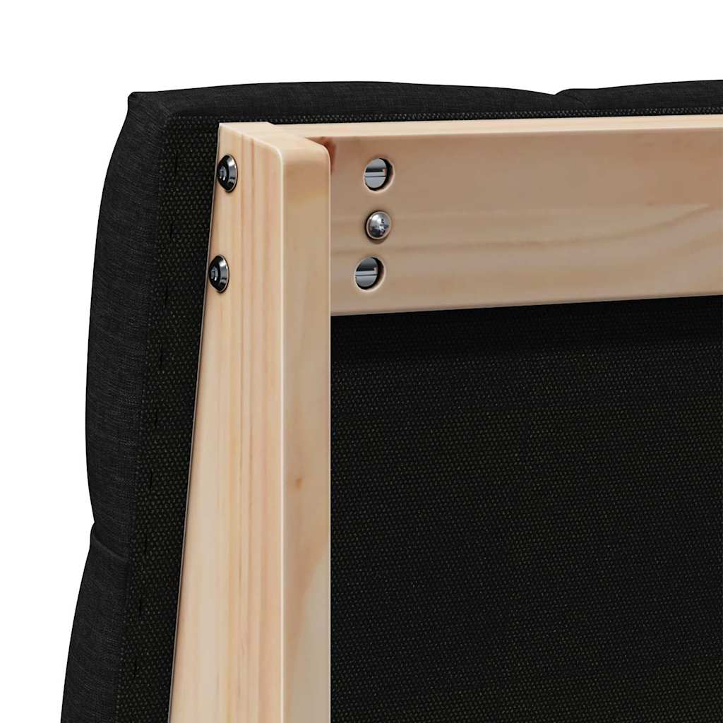 Kárpitozott fejtámla Fekete 75 cm Tömör fenyőfa