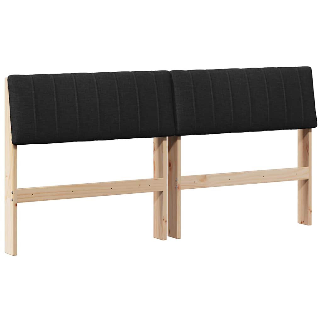 Kárpitozott fejtámla Fekete 150 cm Tömör fenyőfa