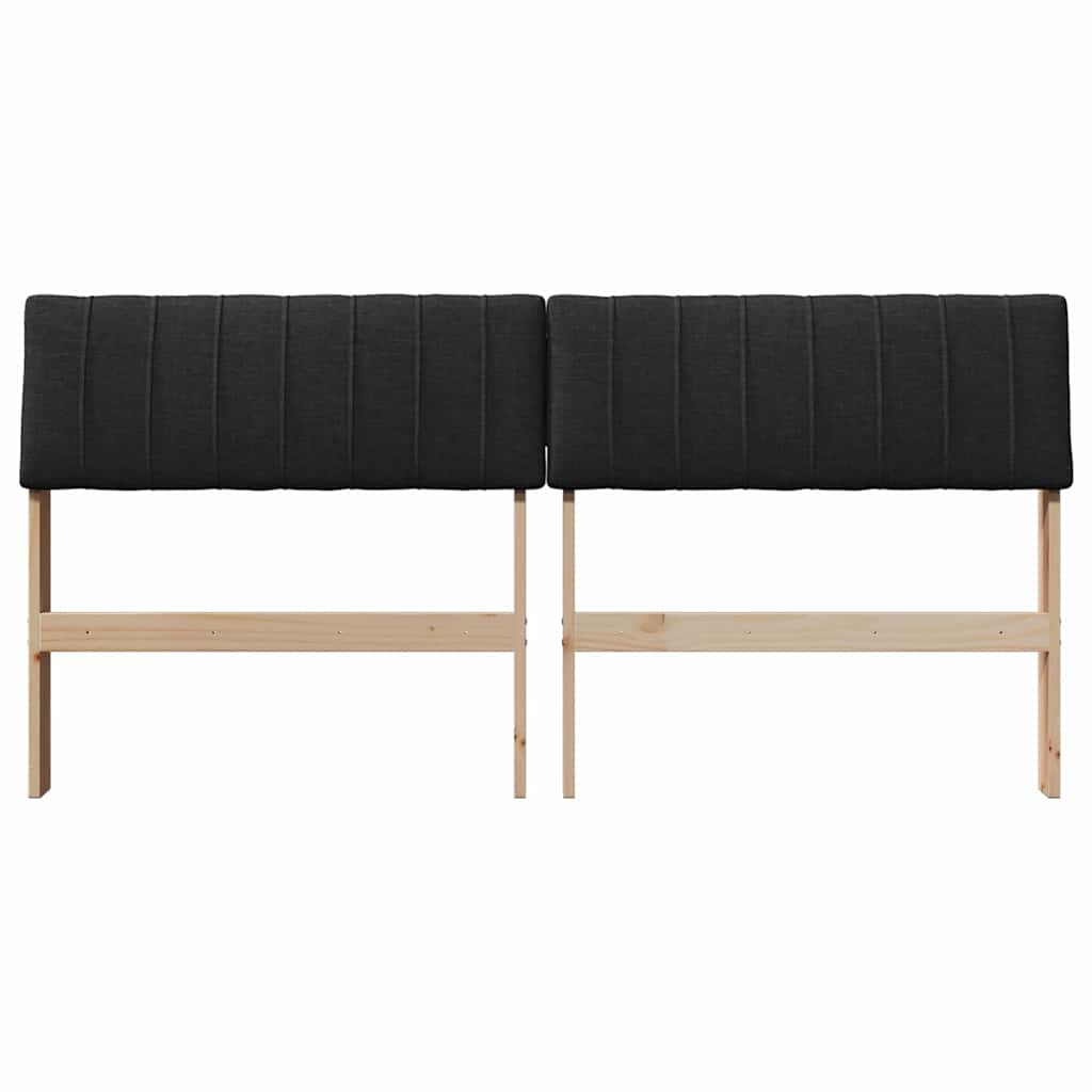 Kárpitozott fejtámla Fekete 150 cm Tömör fenyőfa