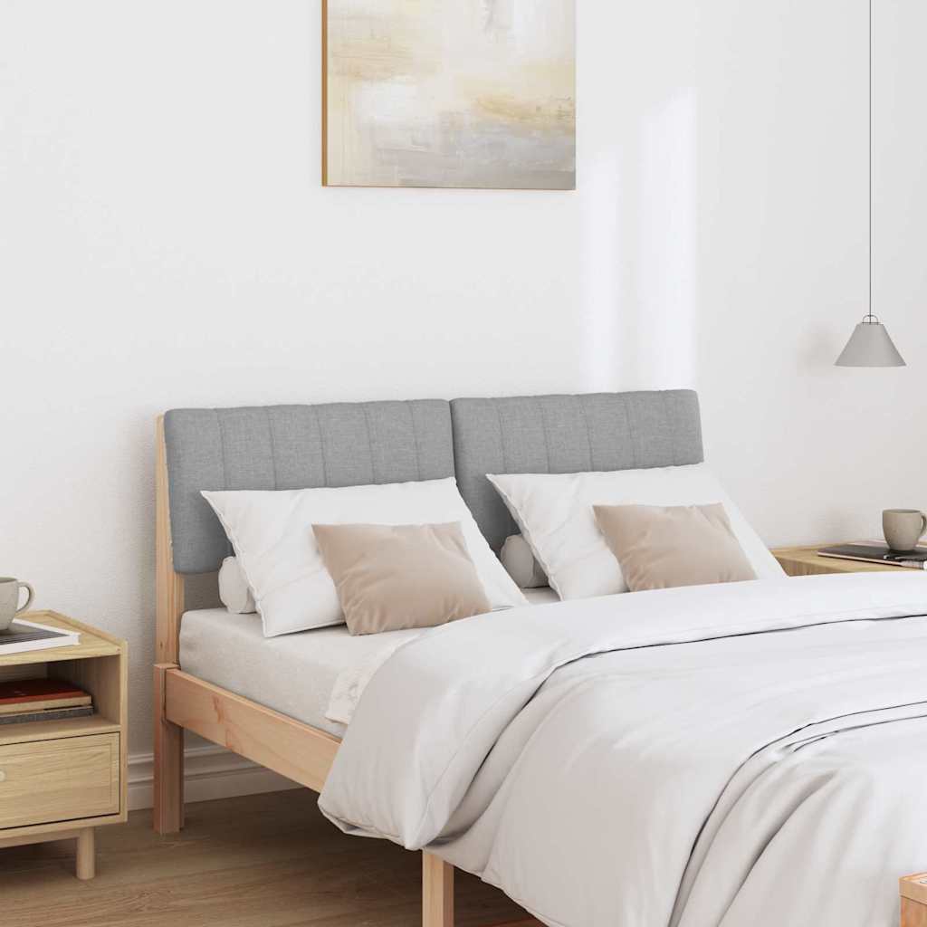 Kárpitozott fejtámla Világosszürke 120 cm Tömör fenyőfa
