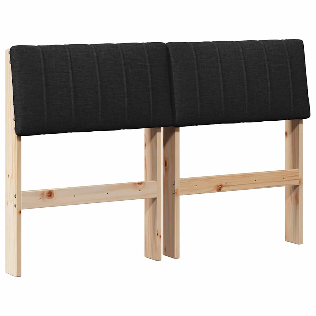Kárpitozott fejtámla Fekete 120 cm Tömör fenyőfa