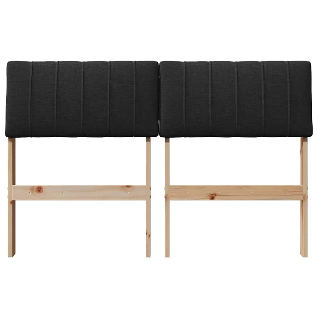 Kárpitozott fejtámla Fekete 120 cm Tömör fenyőfa
