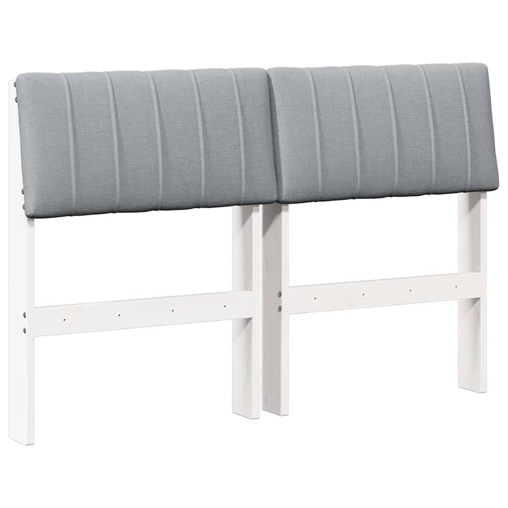 Kárpitozott fejtámla Világosszürke 120 cm Tömör fenyőfa