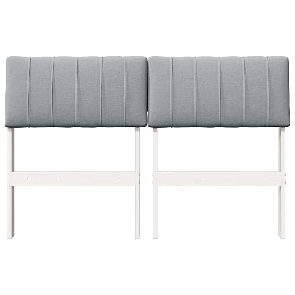 Kárpitozott fejtámla Világosszürke 120 cm Tömör fenyőfa