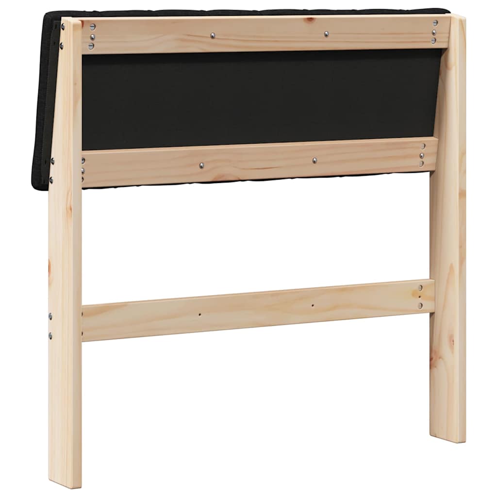Kárpitozott fejtámla Fekete 80 cm Tömör fenyőfa