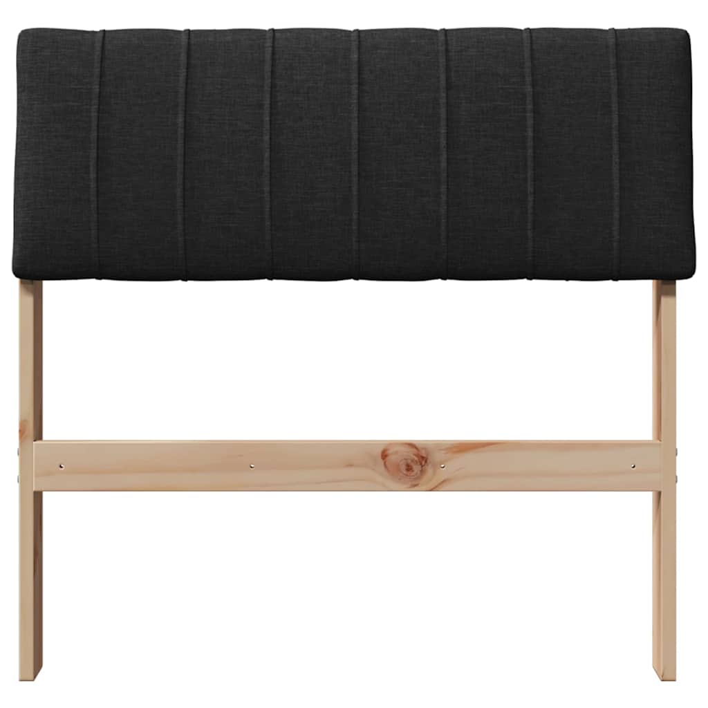 Kárpitozott fejtámla Fekete 80 cm Tömör fenyőfa