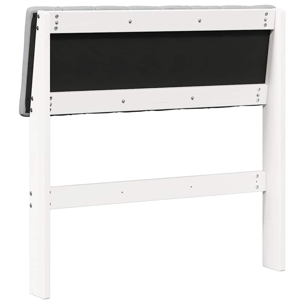 Kárpitozott fejtámla Világosszürke 80 cm Tömör fenyőfa