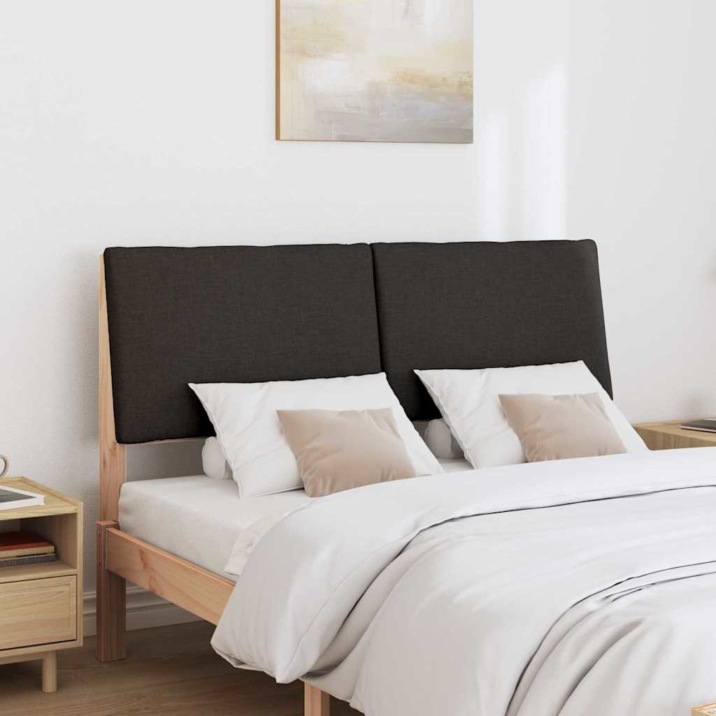 Kárpitozott fejtámla Fekete 150 cm Tömör fenyőfa