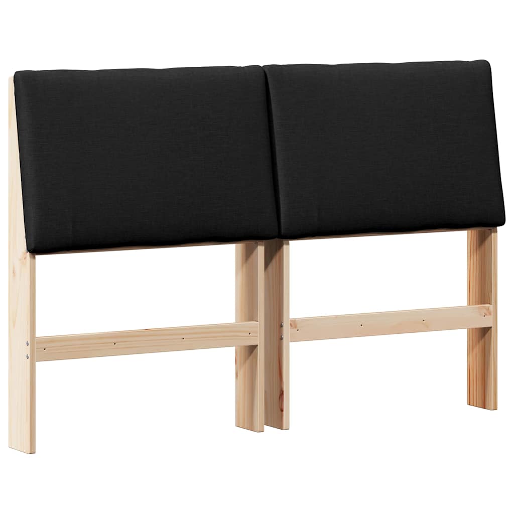 Kárpitozott fejtámla Fekete 150 cm Tömör fenyőfa
