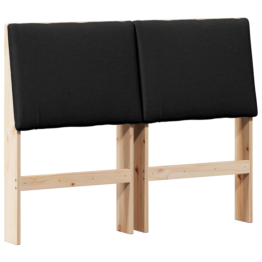 Kárpitozott fejtámla Fekete 120 cm Tömör fenyőfa