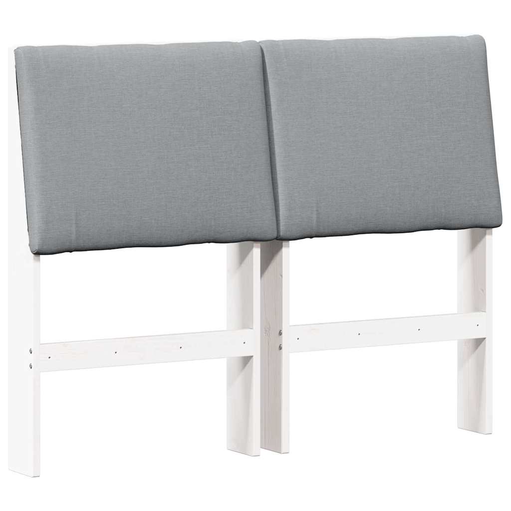 Kárpitozott fejtámla Világosszürke 120 cm Tömör fenyőfa