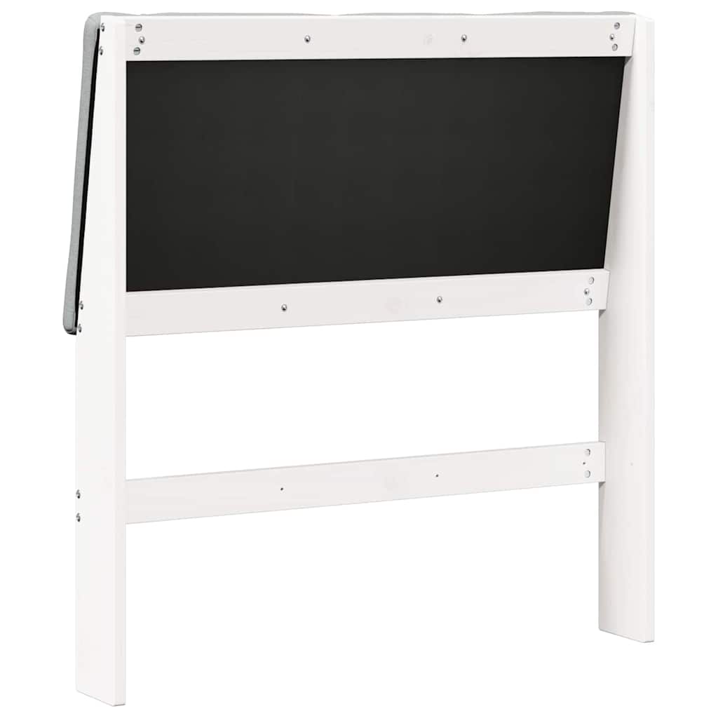 Kárpitozott fejtámla Világosszürke 90 cm Tömör fenyőfa