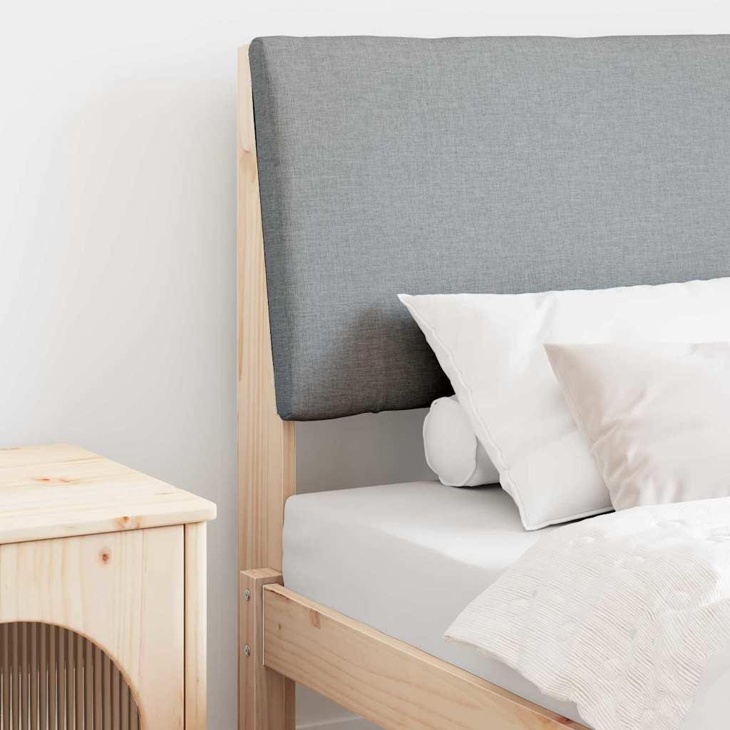 Kárpitozott fejtámla Világosszürke 80 cm Tömör fenyőfa