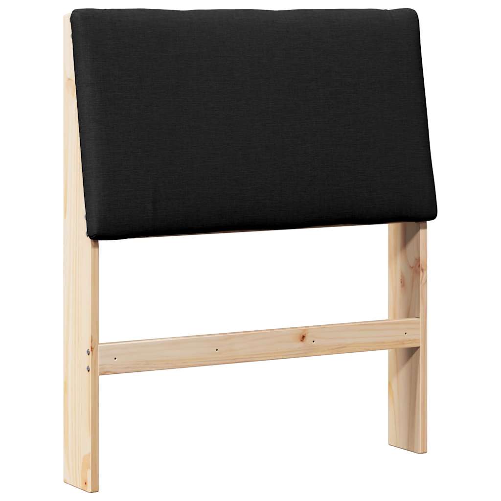 Kárpitozott fejtámla Fekete 80 cm Tömör fenyőfa