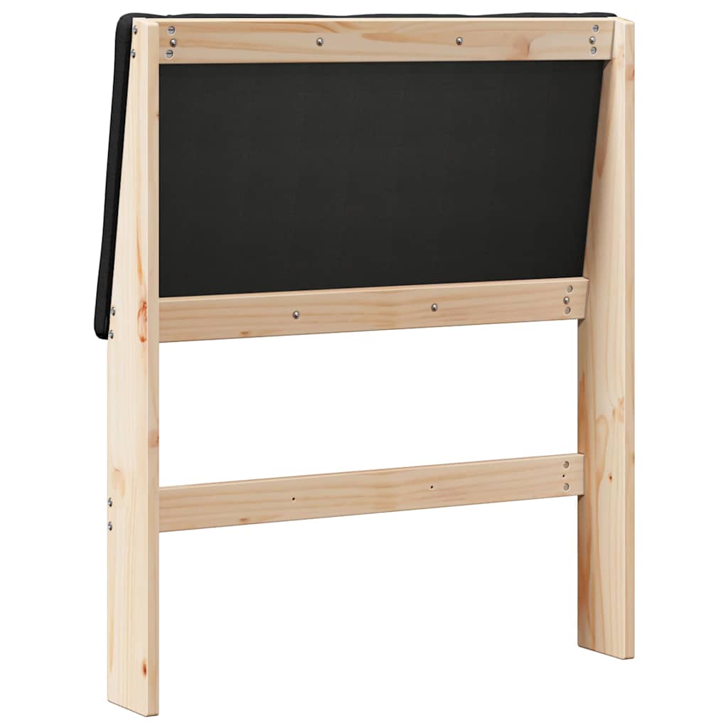 Kárpitozott fejtámla Fekete 80 cm Tömör fenyőfa