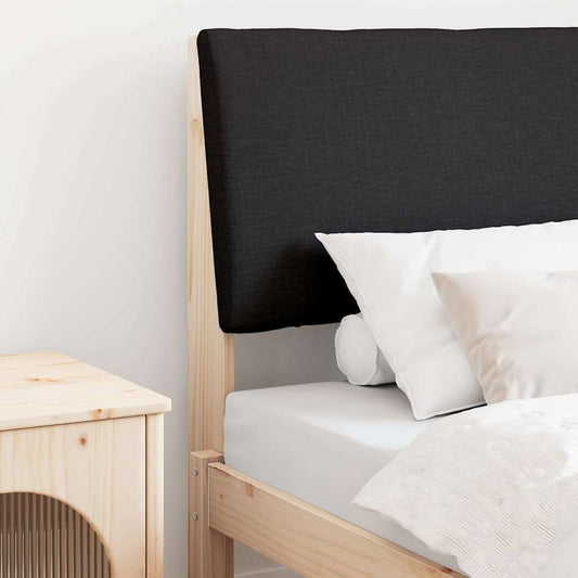 Kárpitozott fejtámla Fekete 75 cm Tömör fenyőfa