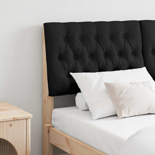 Kárpitozott fejtámla Fekete 150 cm Tömör fenyőfa