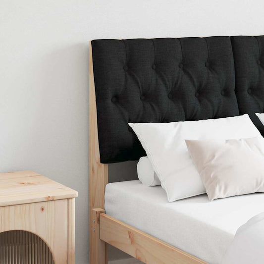 Kárpitozott fejtámla Fekete 120 cm Tömör fenyőfa