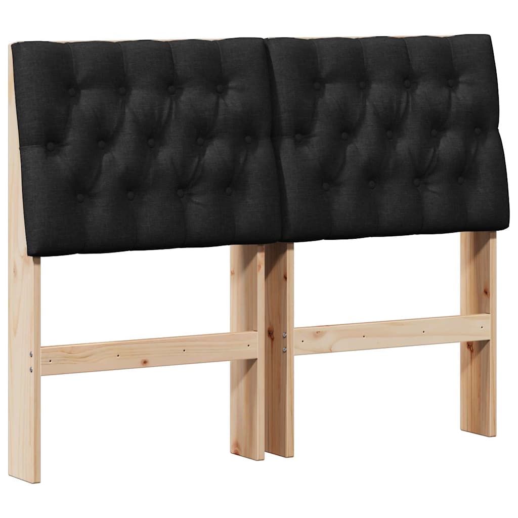 Kárpitozott fejtámla Fekete 120 cm Tömör fenyőfa