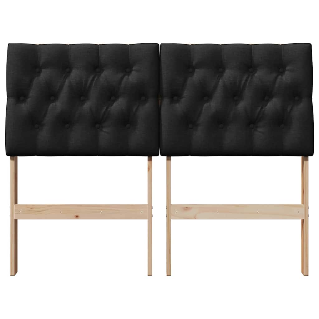 Kárpitozott fejtámla Fekete 120 cm Tömör fenyőfa