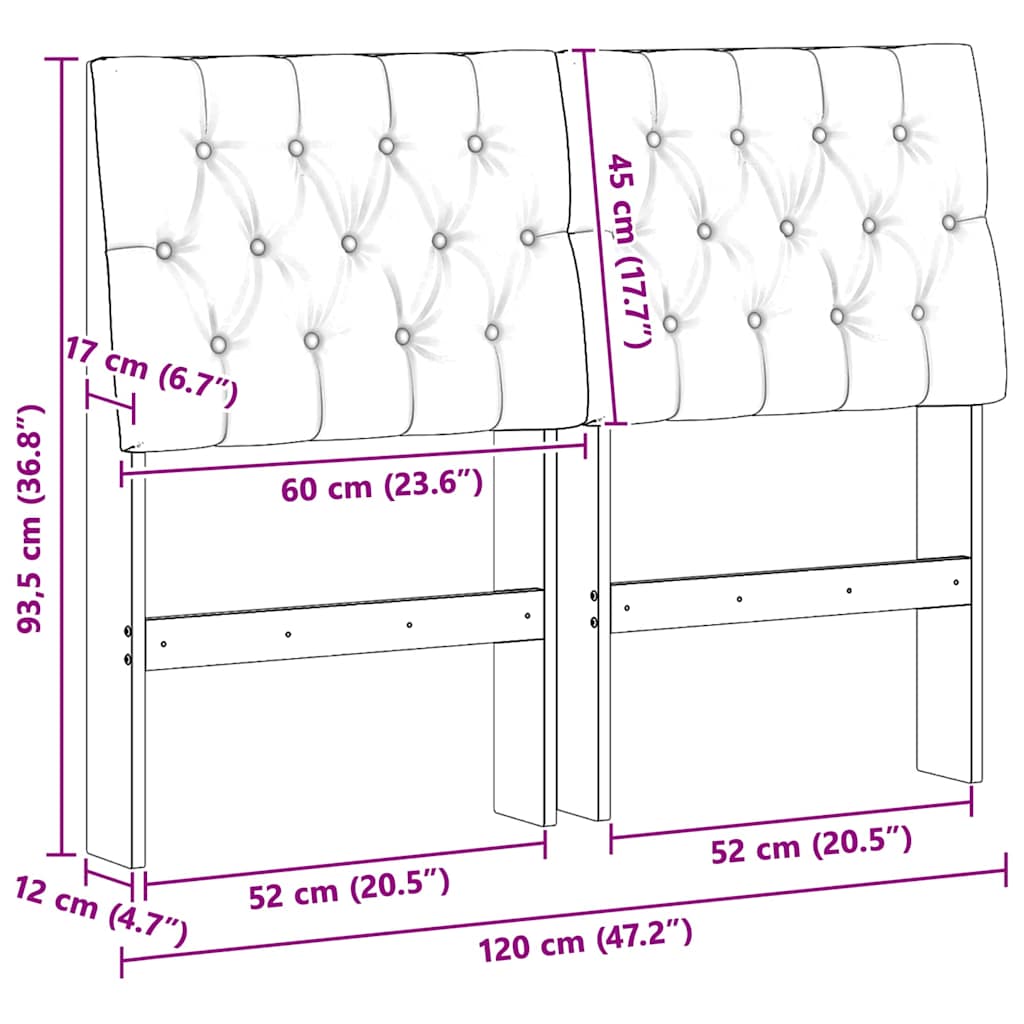 Kárpitozott fejtámla Tópszínű 120 cm Tömör fenyőfa