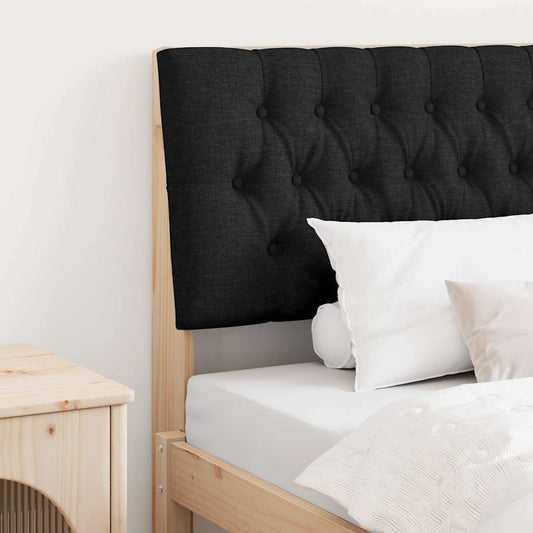 Kárpitozott fejtámla Fekete 100 cm Tömör fenyőfa