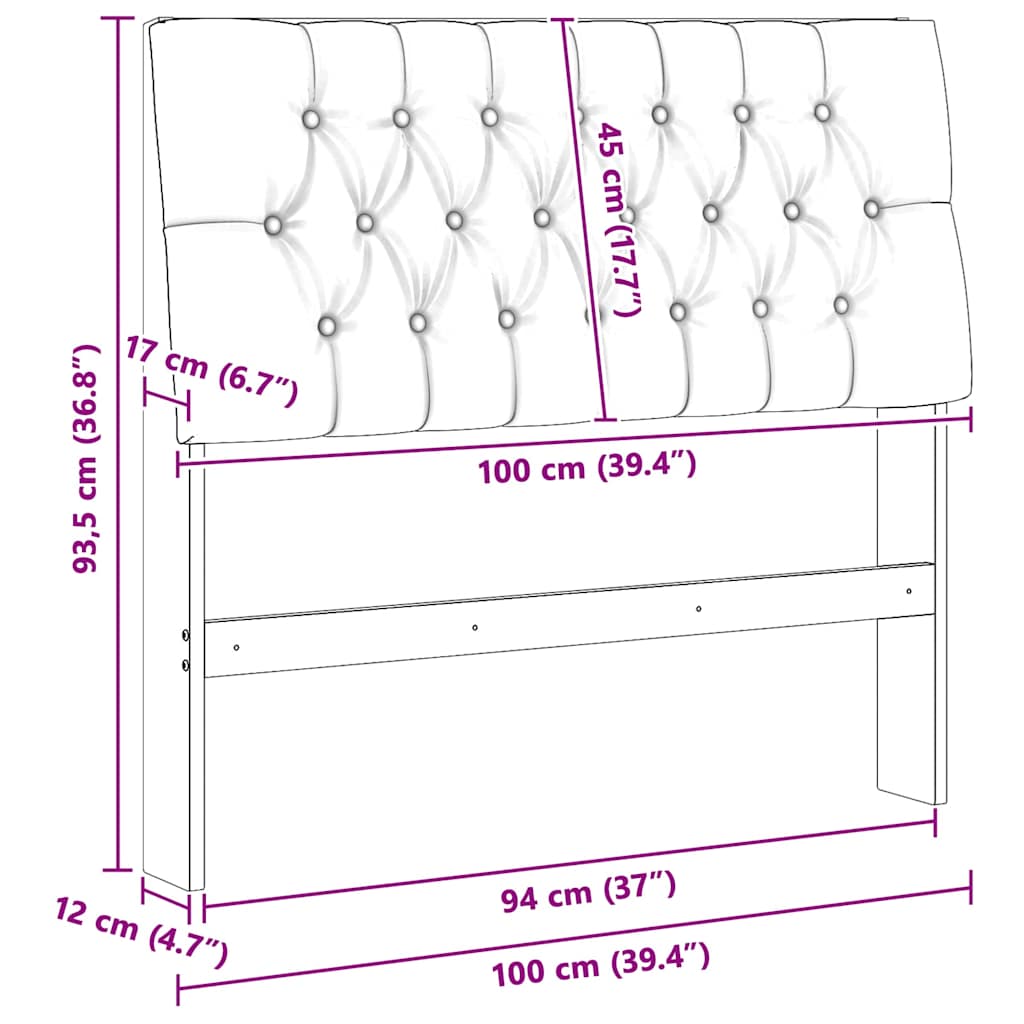 Kárpitozott fejtámla Tópszínű 100 cm Tömör fenyőfa