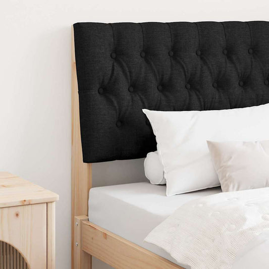 Kárpitozott fejtámla Fekete 90 cm Tömör fenyőfa