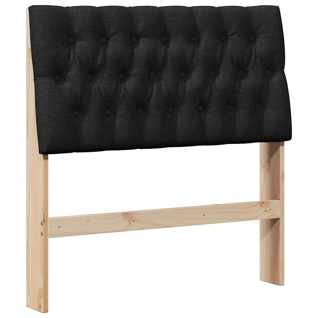 Kárpitozott fejtámla Fekete 90 cm Tömör fenyőfa