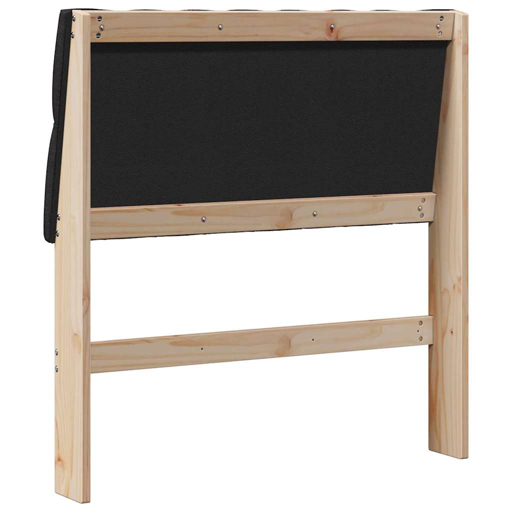 Kárpitozott fejtámla Fekete 90 cm Tömör fenyőfa