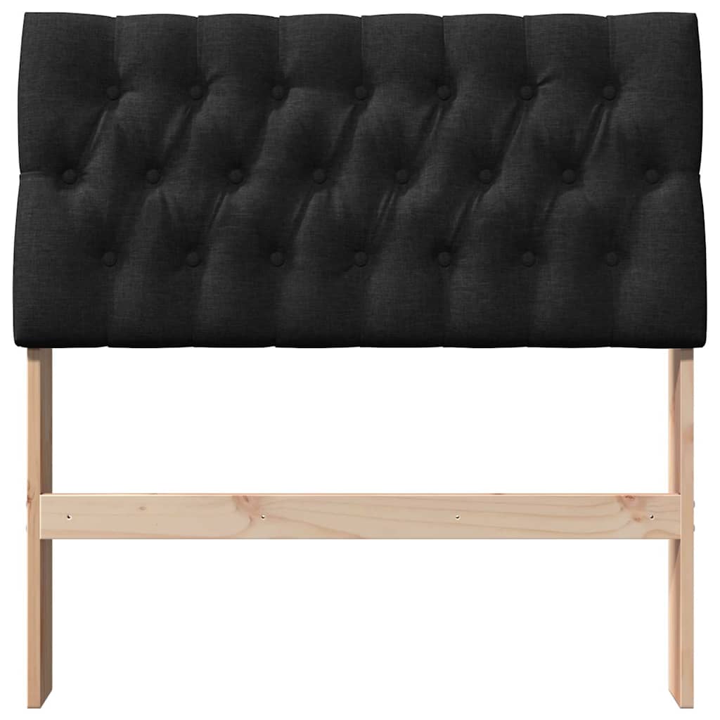Kárpitozott fejtámla Fekete 90 cm Tömör fenyőfa
