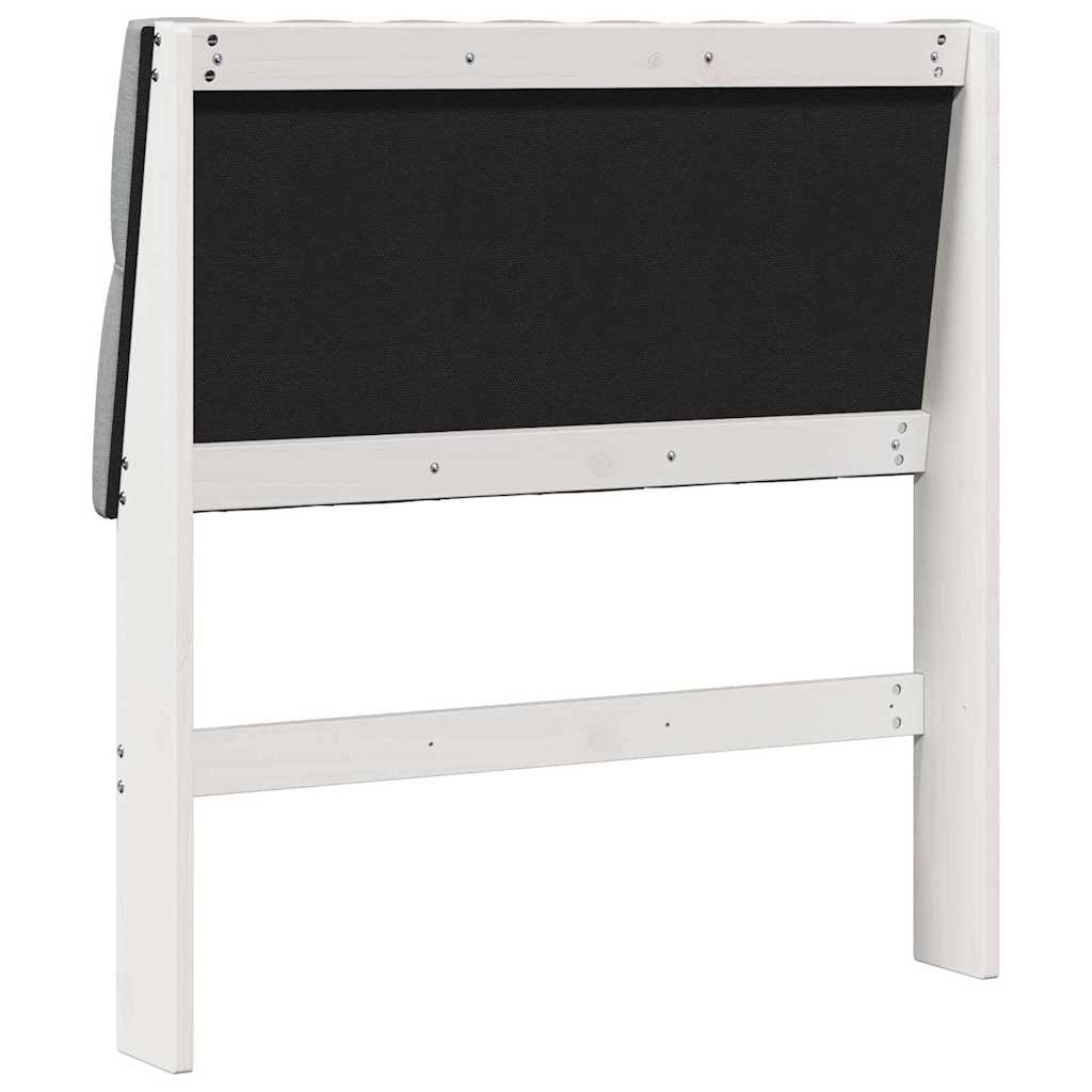 Kárpitozott fejtámla Világosszürke 90 cm Tömör fenyőfa