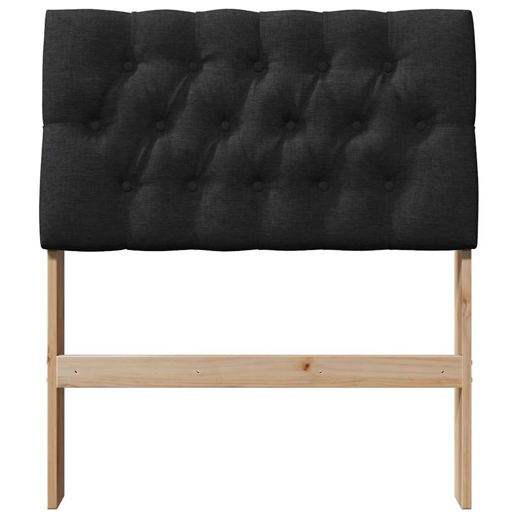 Kárpitozott fejtámla Fekete 80 cm Tömör fenyőfa