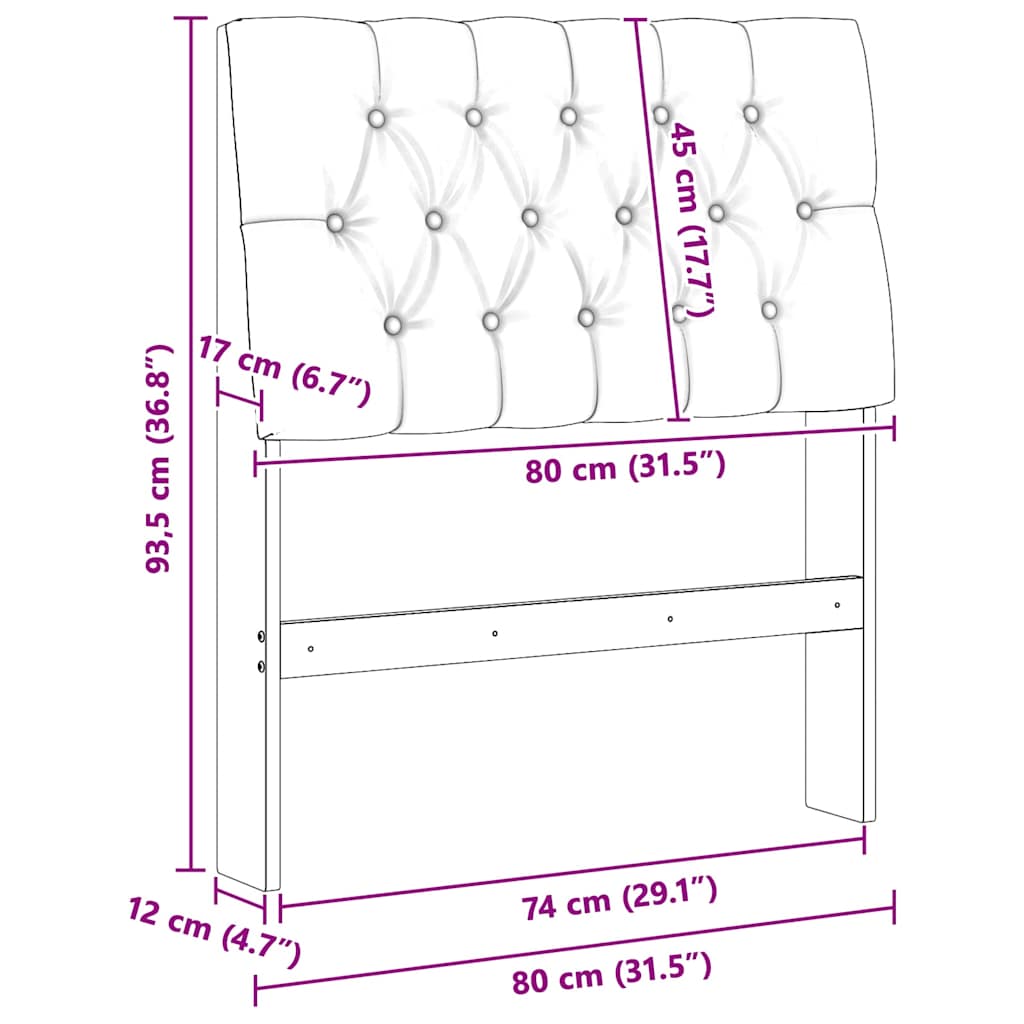 Kárpitozott fejtámla Világosszürke 80 cm Tömör fenyőfa