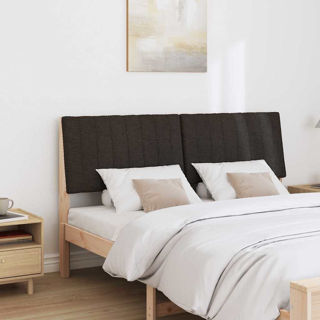 Kárpitozott fejtámla Fekete 160 cm Tömör fenyőfa