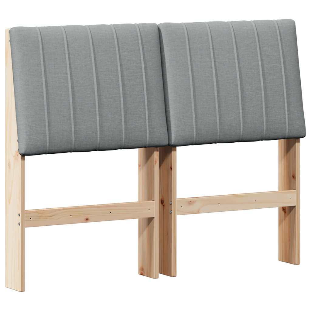 Kárpitozott fejtámla Világosszürke 120 cm Tömör fenyőfa
