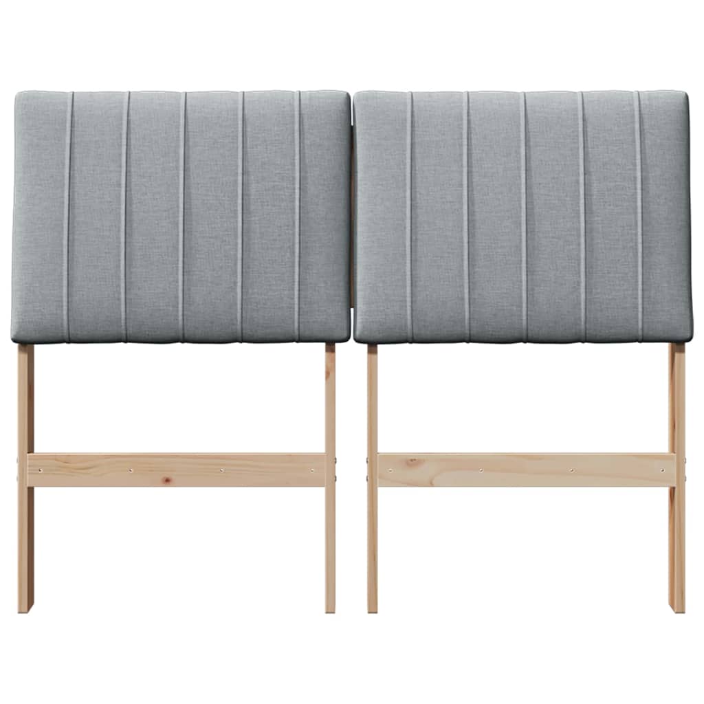 Kárpitozott fejtámla Világosszürke 120 cm Tömör fenyőfa
