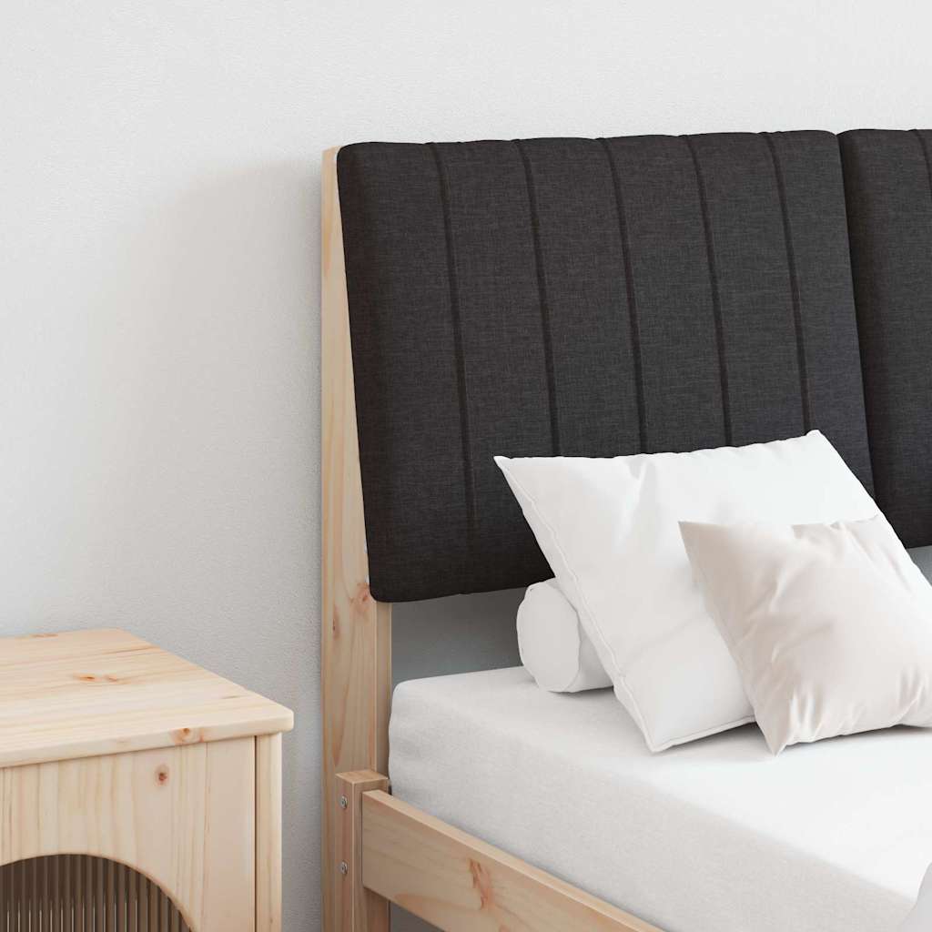 Kárpitozott fejtámla Fekete 120 cm Tömör fenyőfa
