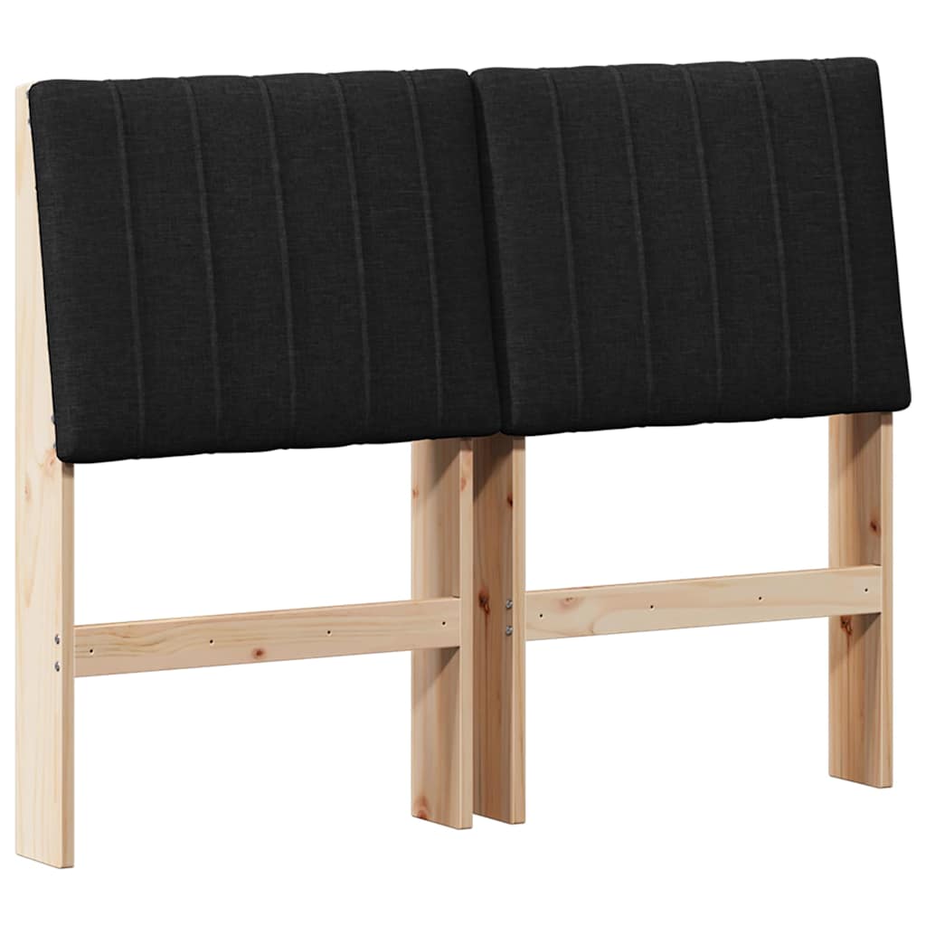 Kárpitozott fejtámla Fekete 120 cm Tömör fenyőfa