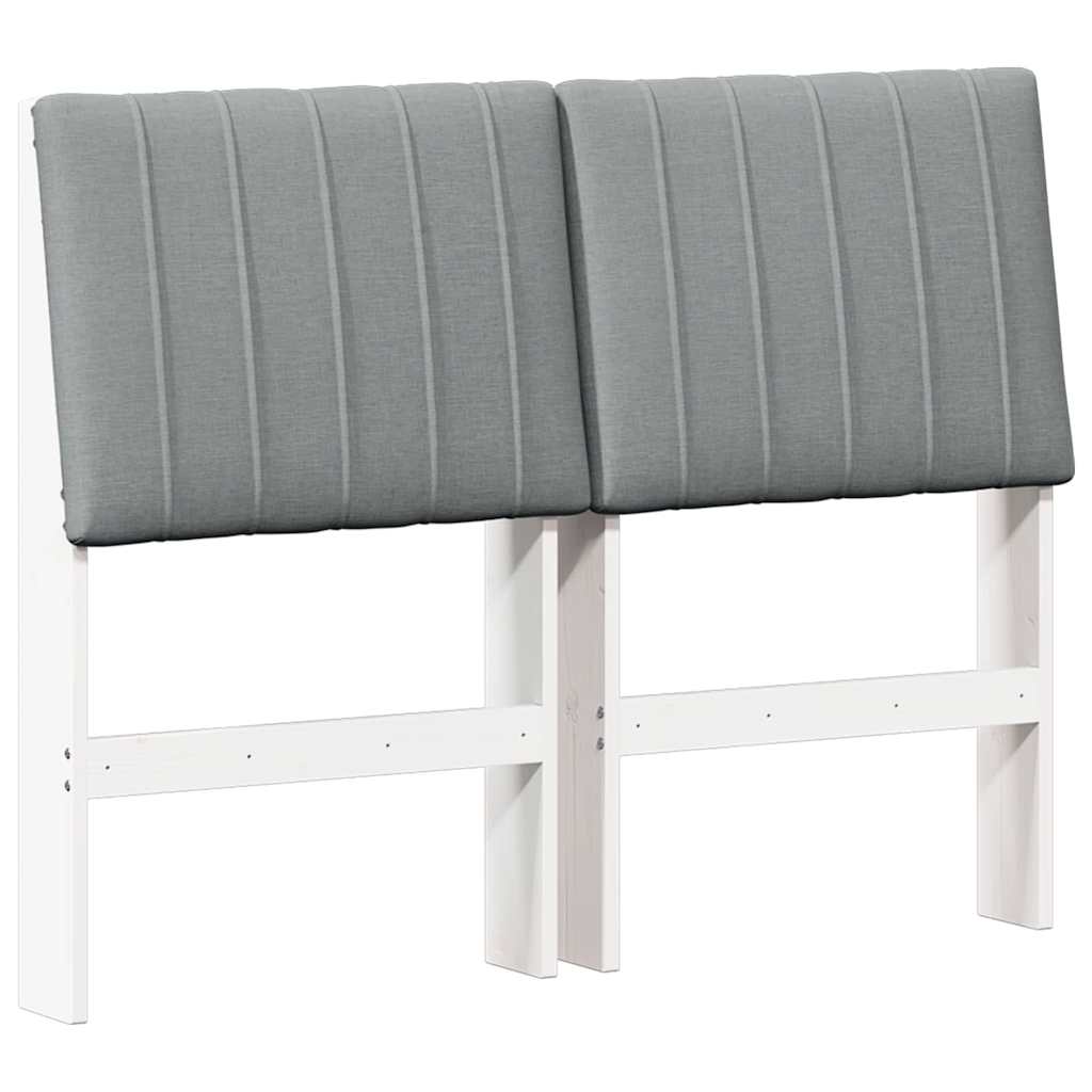 Kárpitozott fejtámla Világosszürke 120 cm Tömör fenyőfa